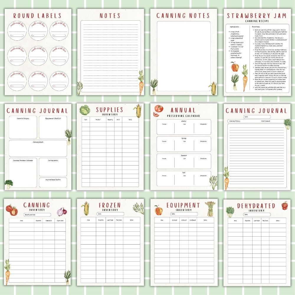 PLR Canning Planner | Editable Food Preservation Templates