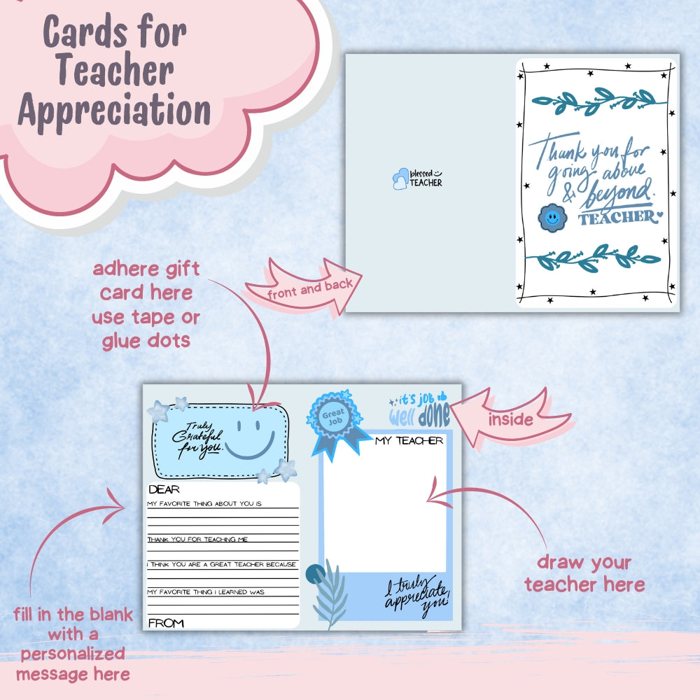 Teacher Appreciation Cards – Printable Pack