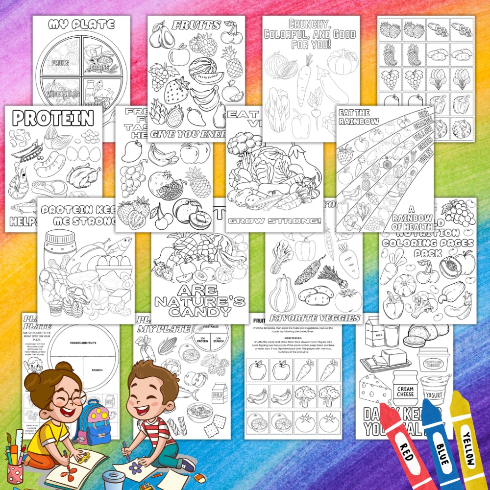 Child Nutrition Coloring Pages & Books – 21 Pages