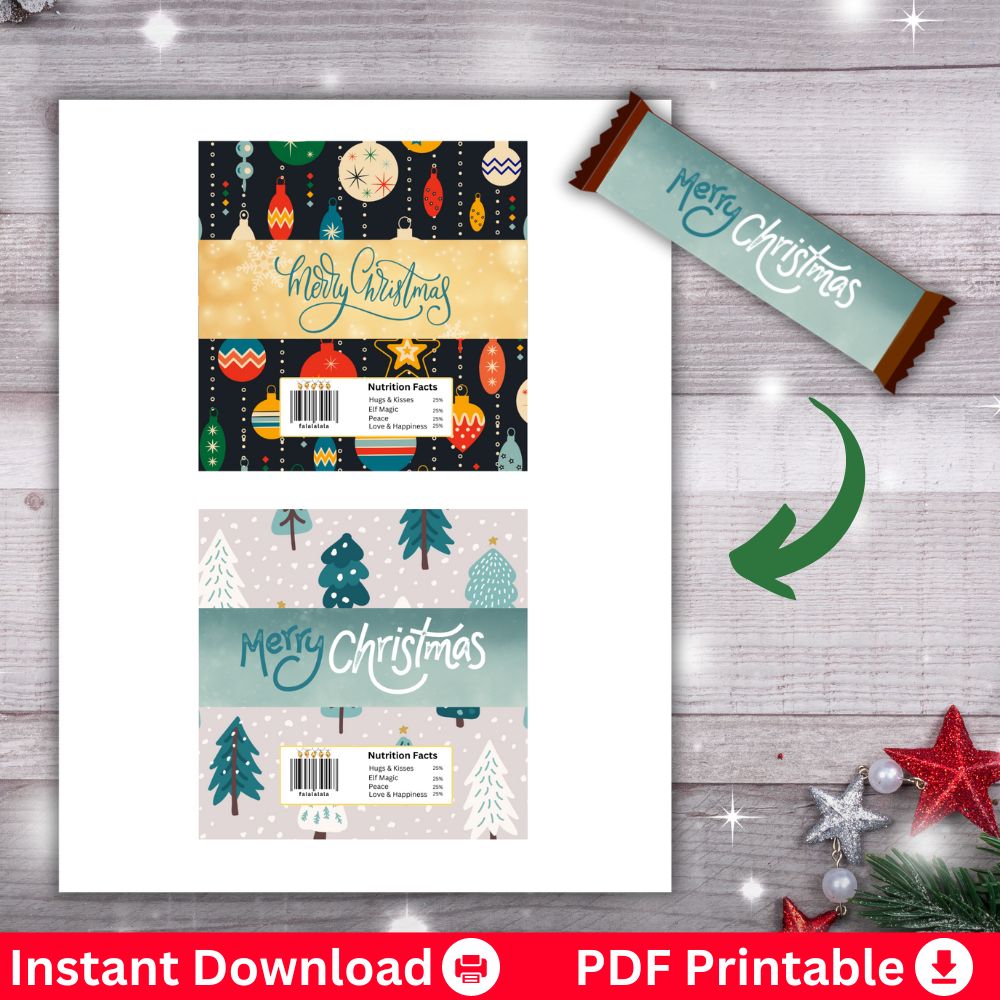 Christmas Candy Wrappers – Printable Treat Covers