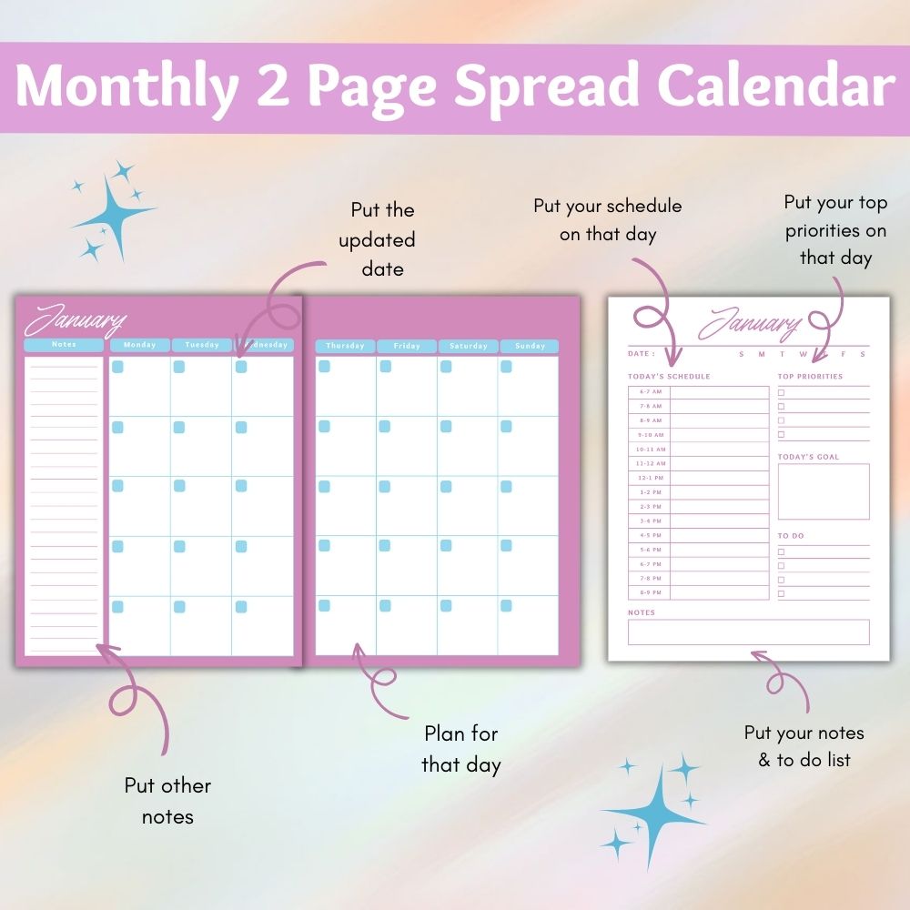 Colorful Cleaning & Decluttering Planner | Organize Home Easily