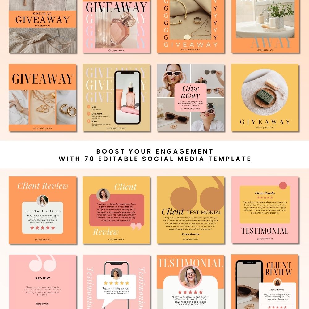 Colorful Social Media Templates – 70 Editable Designs