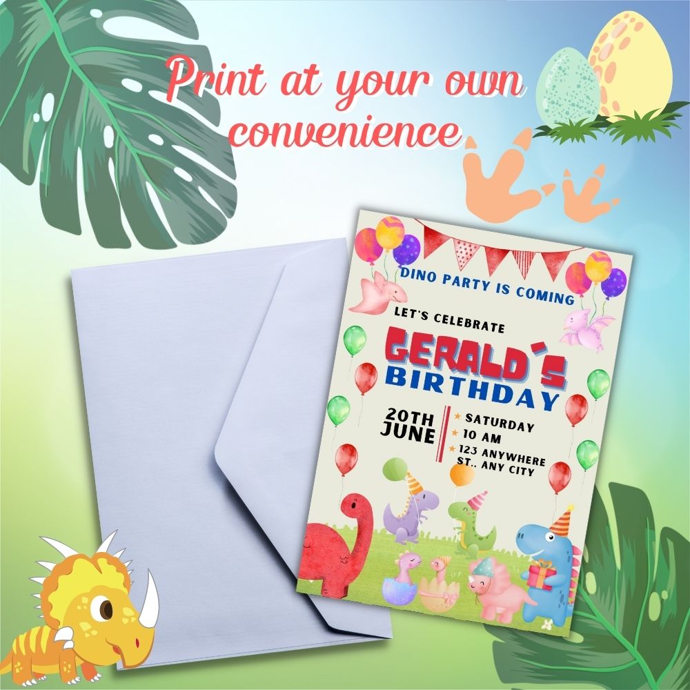 Dinosaur Birthday Invitation