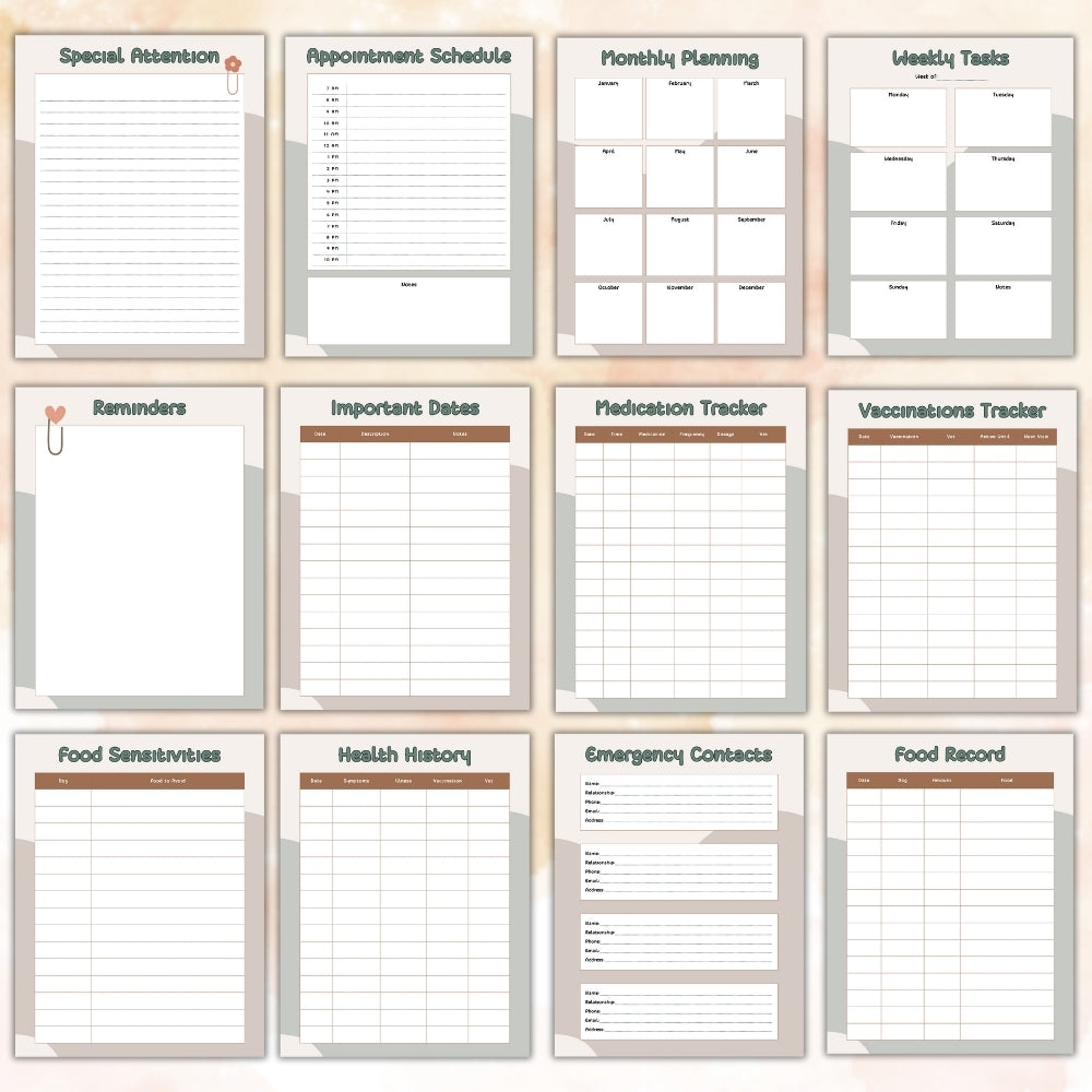 PLR Dog Walker Planner | Editable Pet Care & Schedule Templates