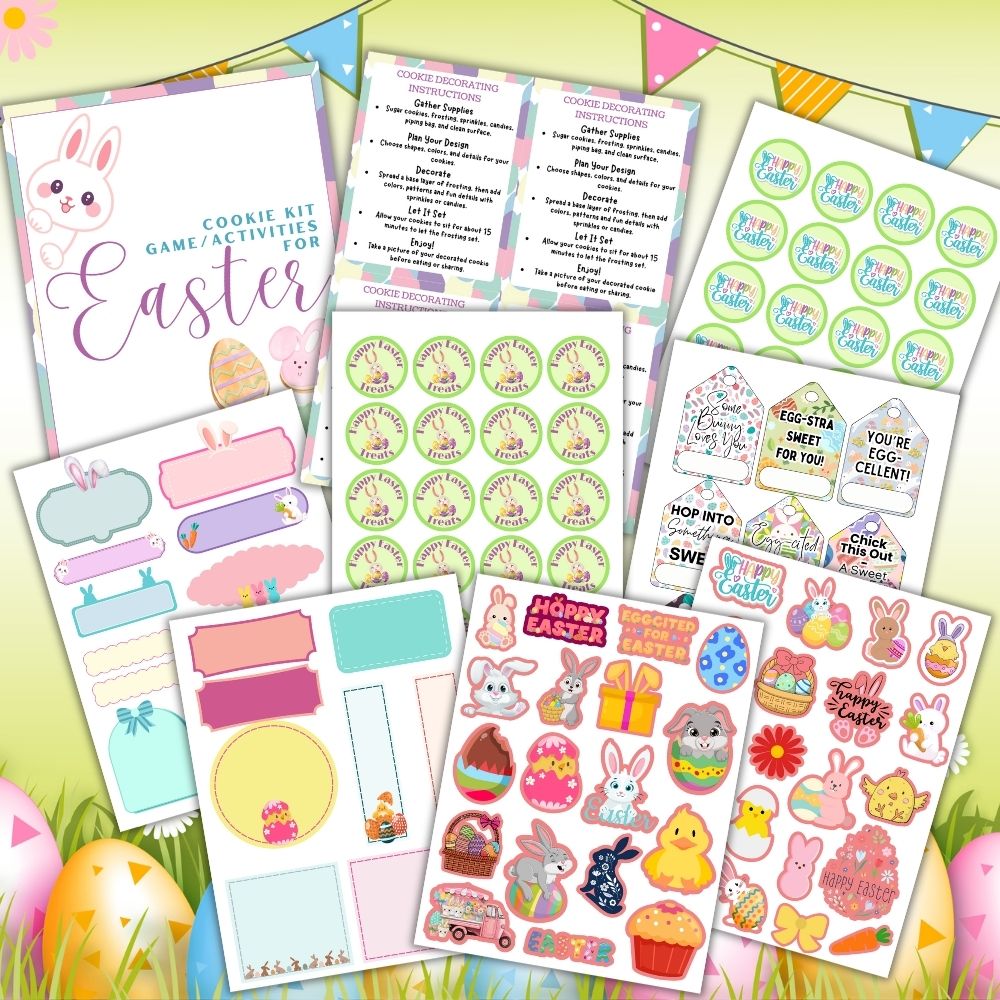 DIY Easter Cookie Kit Printable Bundle for Kids & Families