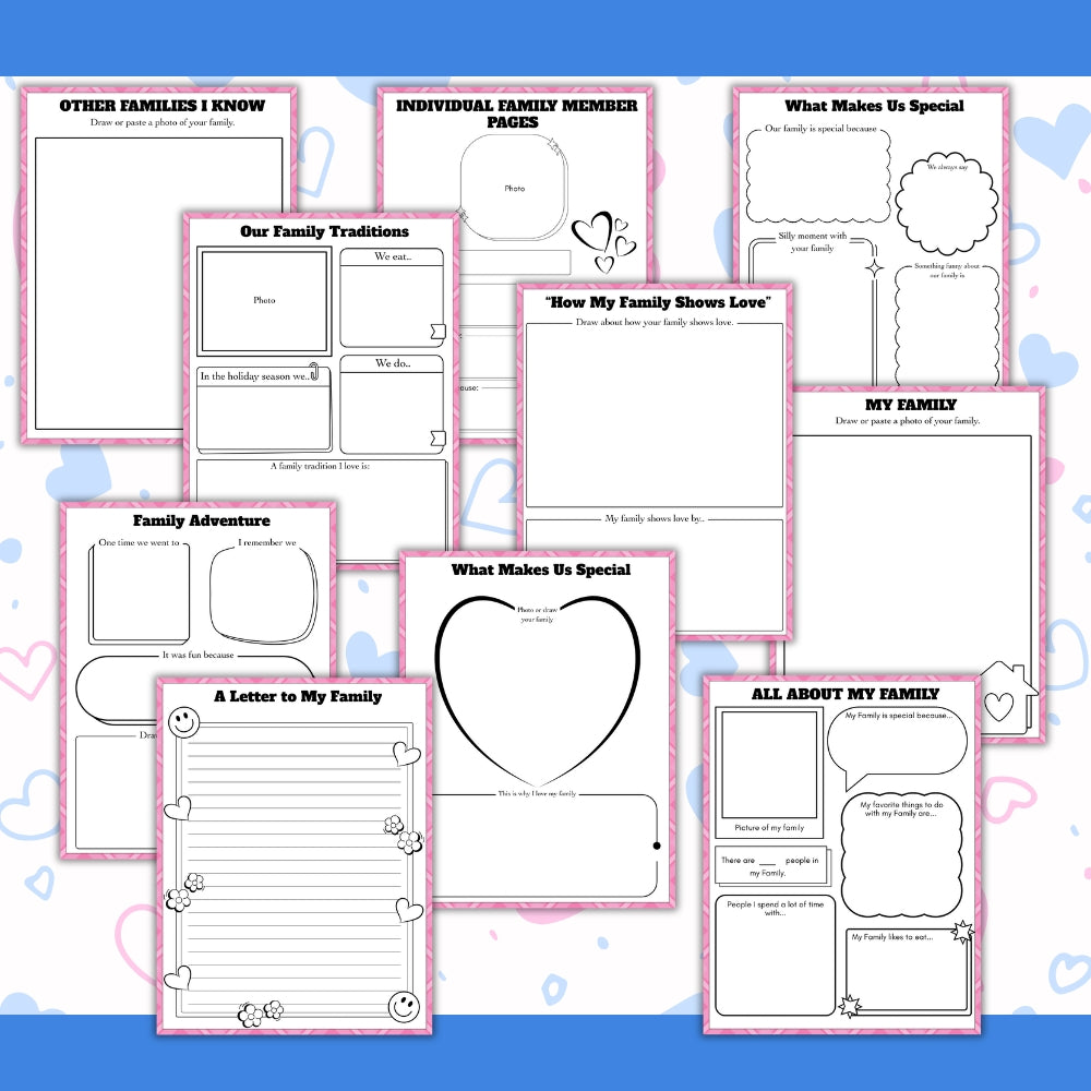 Family Portrait Booklet – 14-Page Printable Keepsake