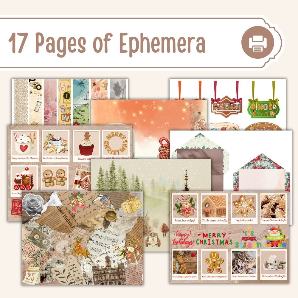 Gingerbread Junk Journal Printables – 37 Pages