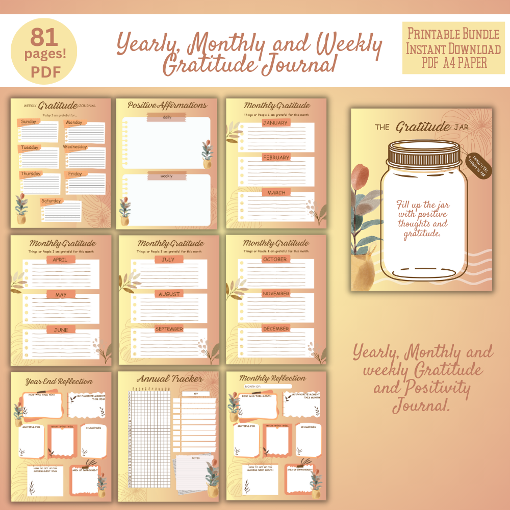 PLR Gold Gratitude Journal | Journals for mindfulness and growth | My Store