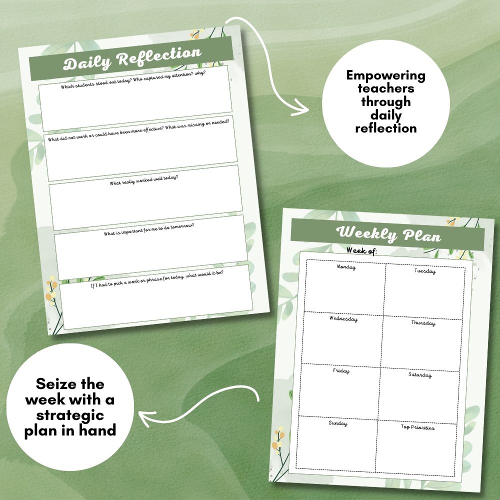 PLR Green Teacher Journal | Journals for teachers | My Store