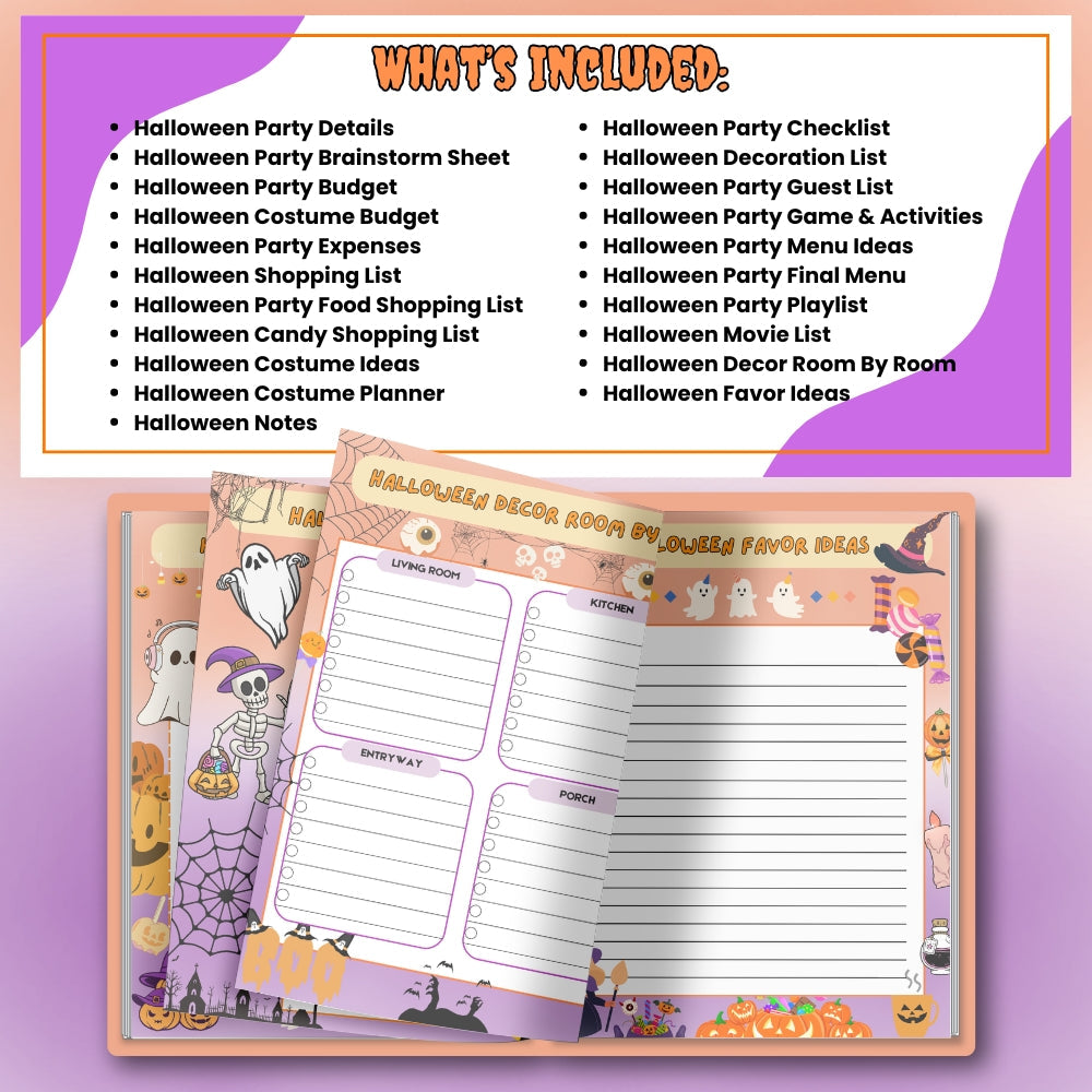 PLR Halloween Party Planner | Printable Editable Spooky Templates