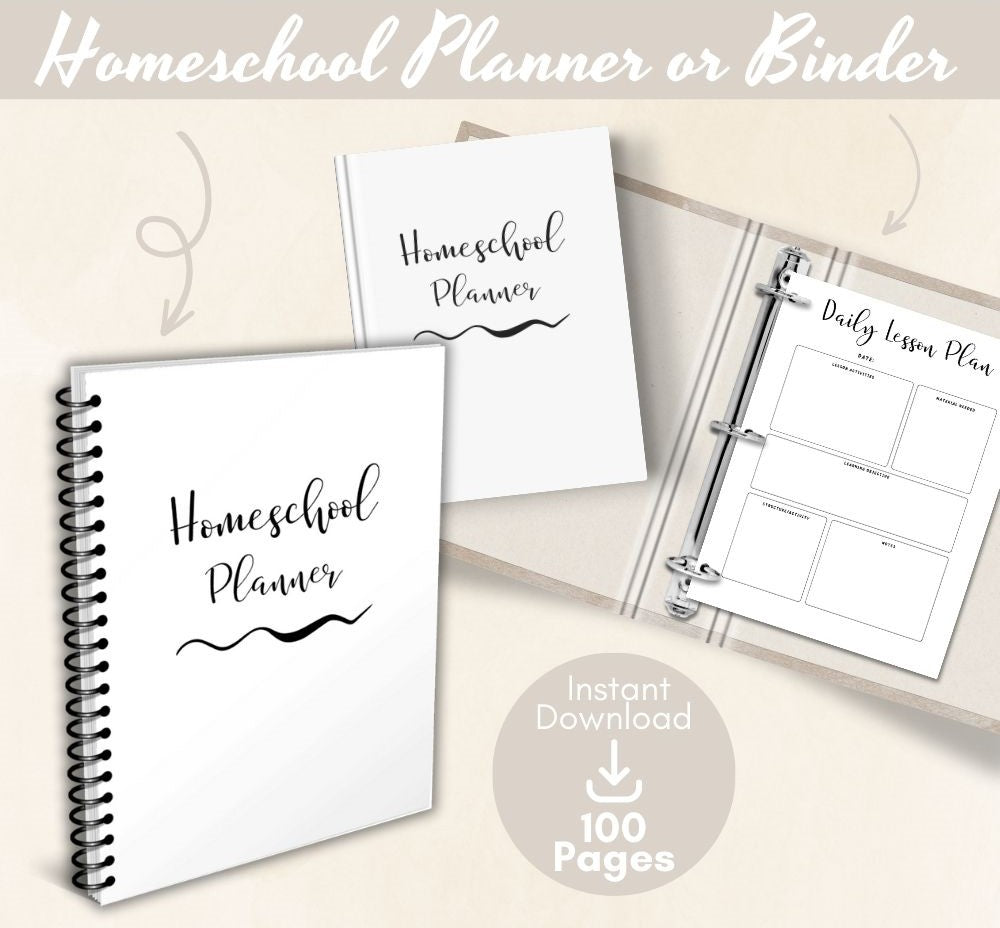 PLR Homeschool Planner | Plain Design Editable Education Templates