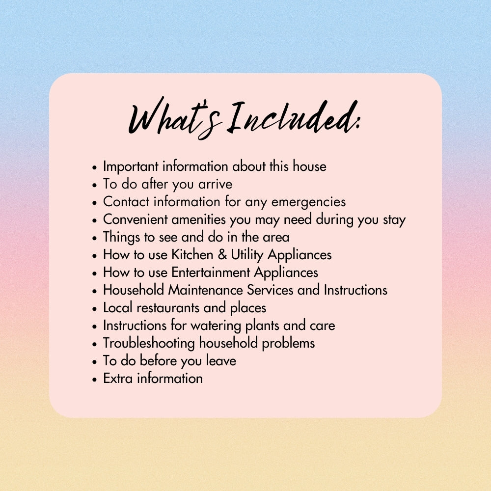 PLR House Sitter Planner | Editable Home Management Templates