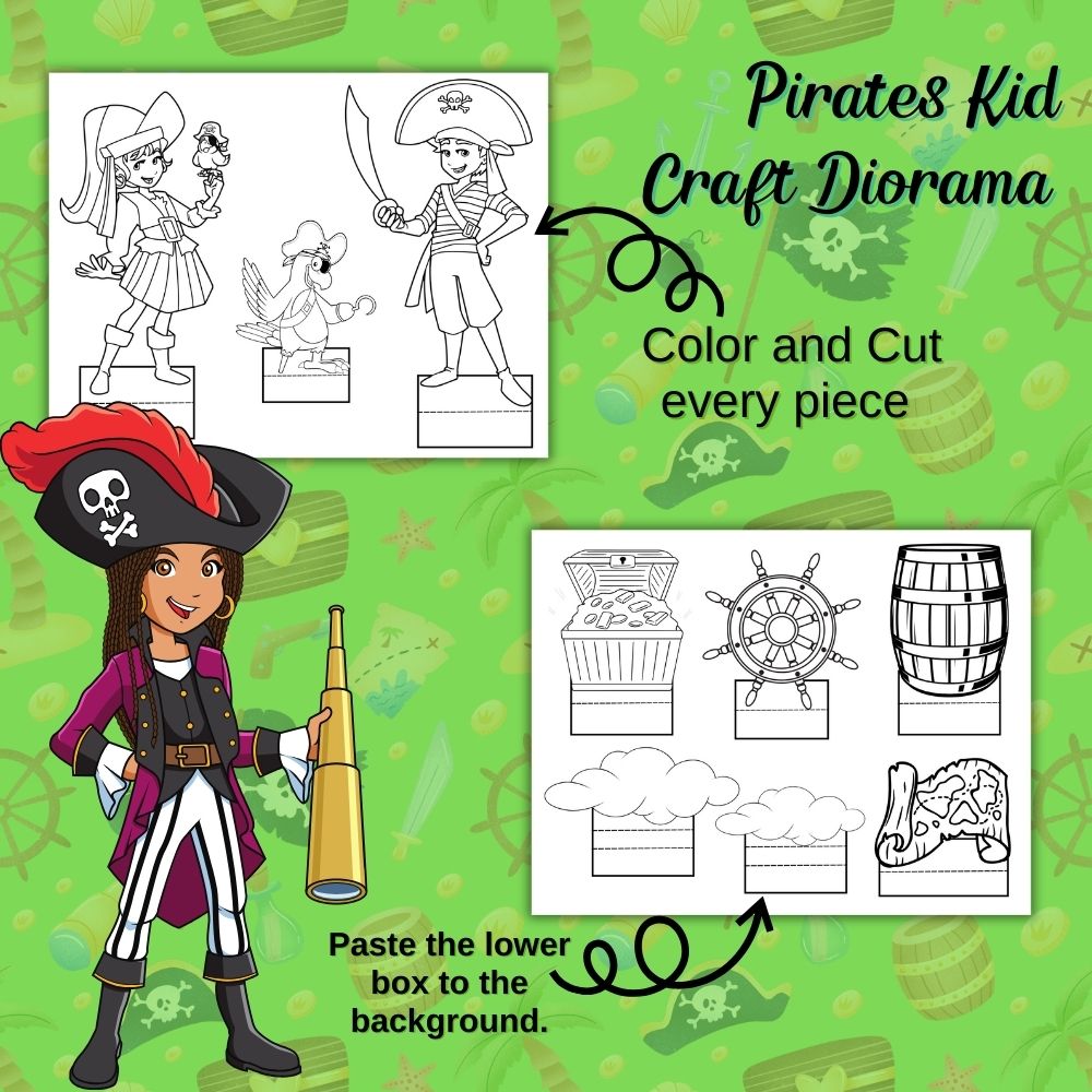Pirate Kids Craft Diorama – Printable Pirate Adventure