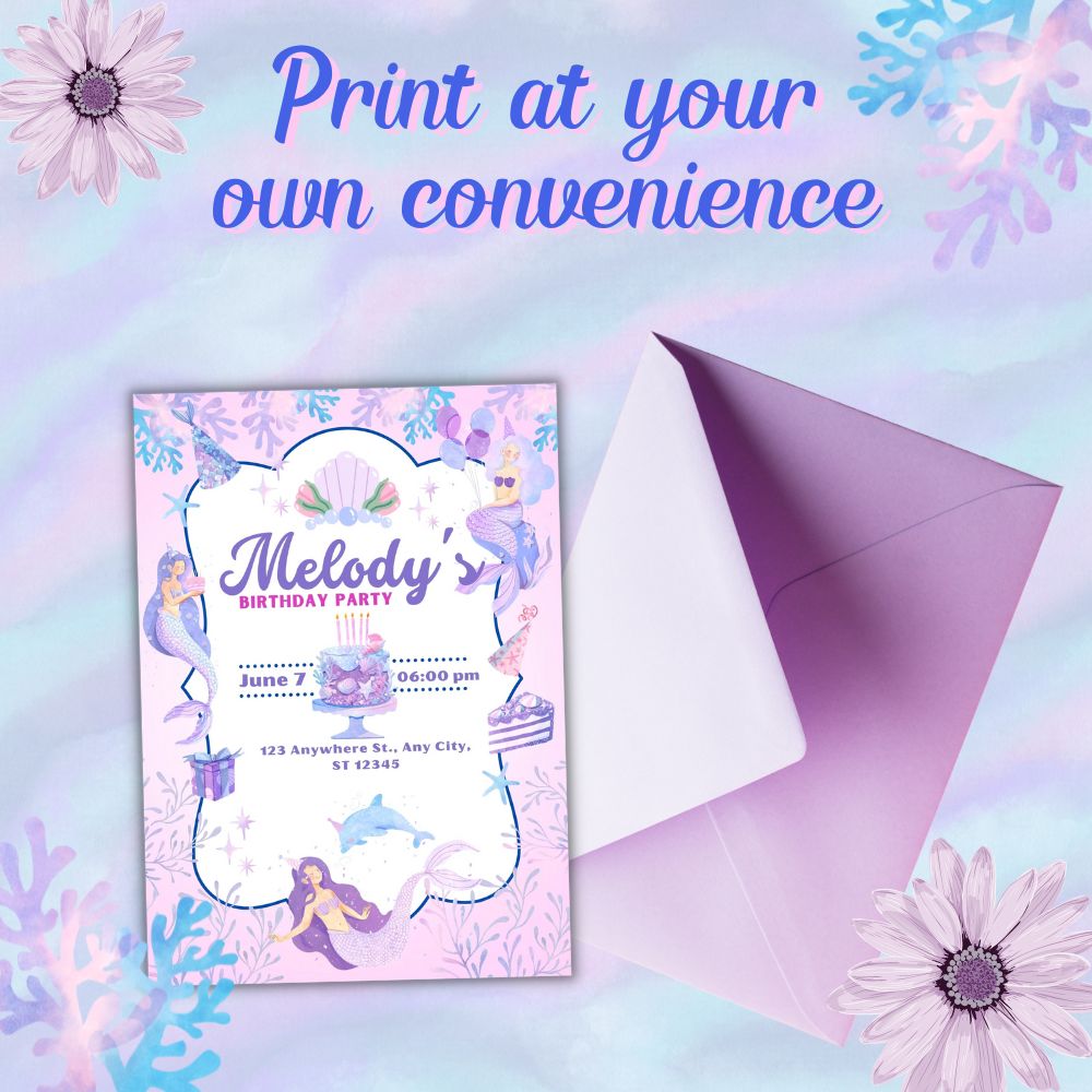 Mermaid Birthday Invitation