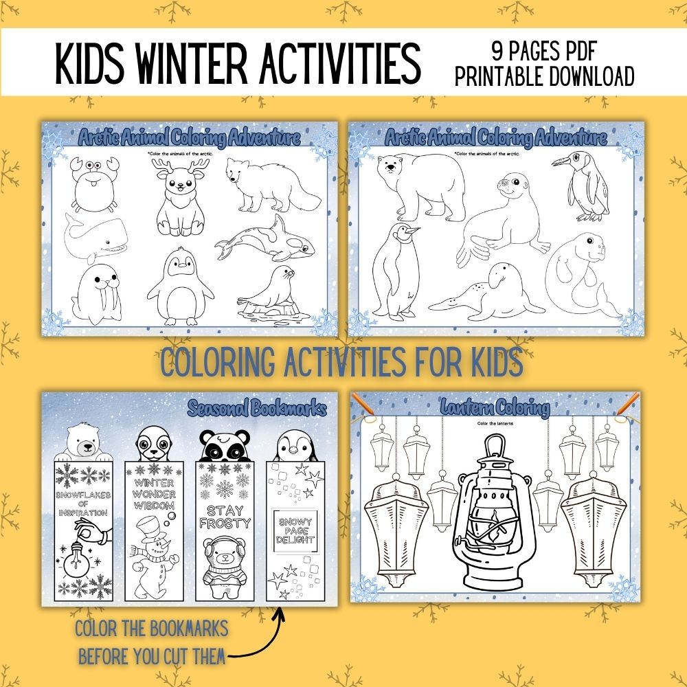 Kids Winter Activities – 9 Fun Printable Worksheets