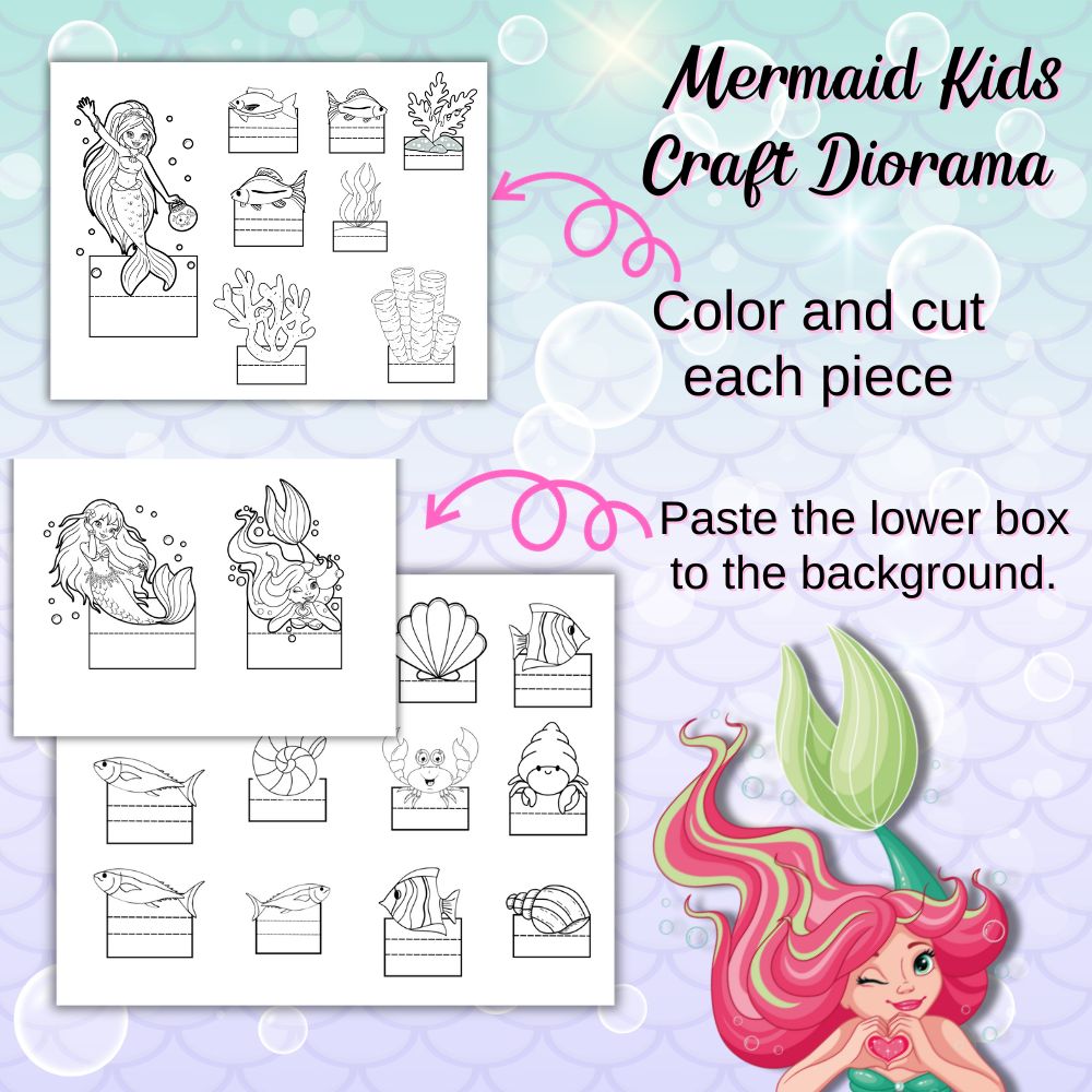 Mermaid Kids Craft Diorama – Printable Ocean Scene