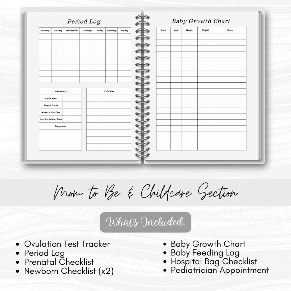 PLR Black and White Mom to Be + Busy Mom Planner | Journals for moms | My Store