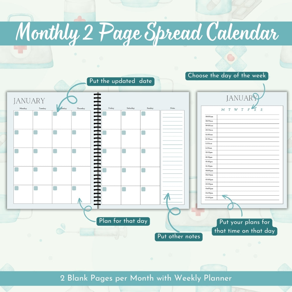 PLR Nurse Planner | Editable Healthcare Worker Organizer Templates