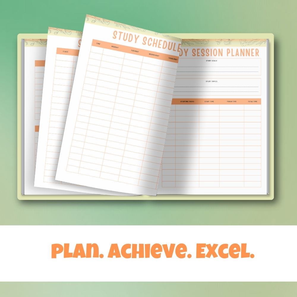 Orange Student Planner | Stay Focused Organized & Motivated