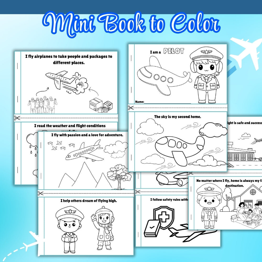 Kids Pilot Activity Pack Printable (19 Pages)