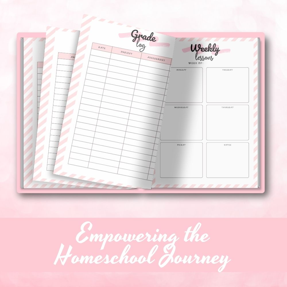 Pink Homeschool Planner | Organize Lessons Schedules & Goals