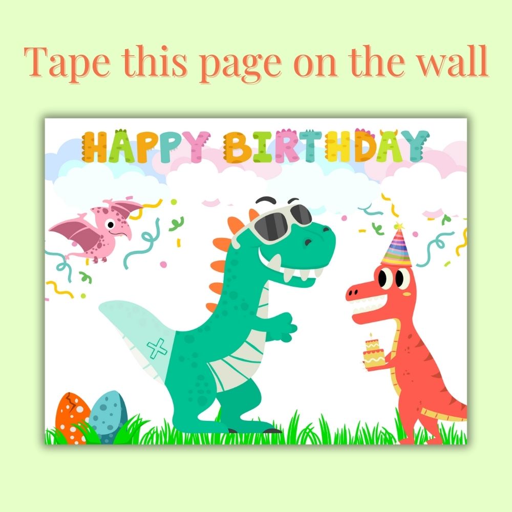 Pin the Tail on the Dinosaur – Birthday Party Game