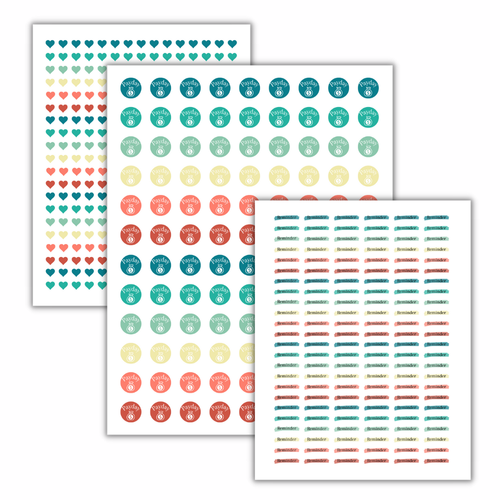 Green Planner Stickers – 16 Page Printable Pack