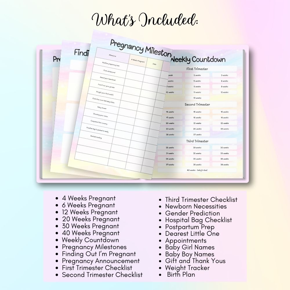 PLR Pregnancy Planner | Colorful Editable Maternity Templates