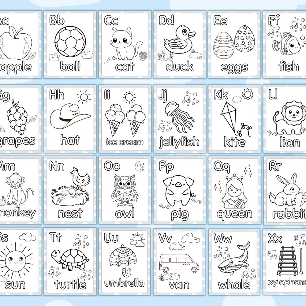 Blue Kids Chore Chart Bundle – 28 Printables