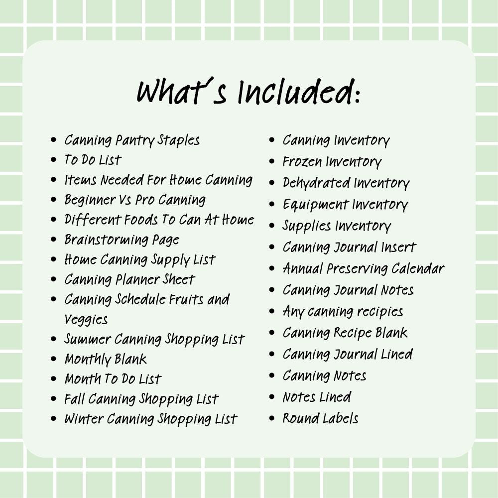 PLR Canning Planner | Editable Food Preservation Templates