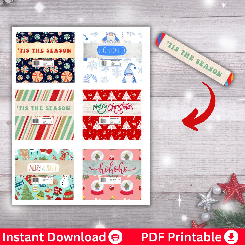 Christmas Candy Wrappers – Printable Treat Covers