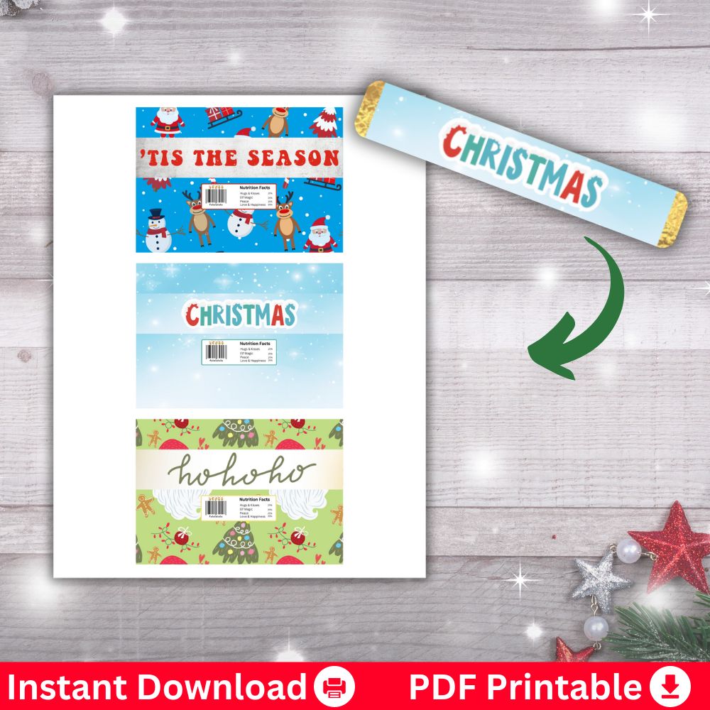 Christmas Candy Wrappers – Printable Treat Covers
