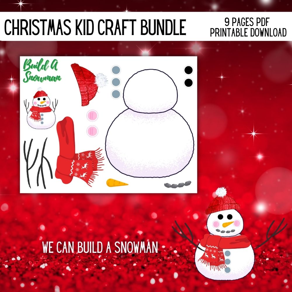 Red Christmas Kid Craft Bundle – 8 Festive Printables