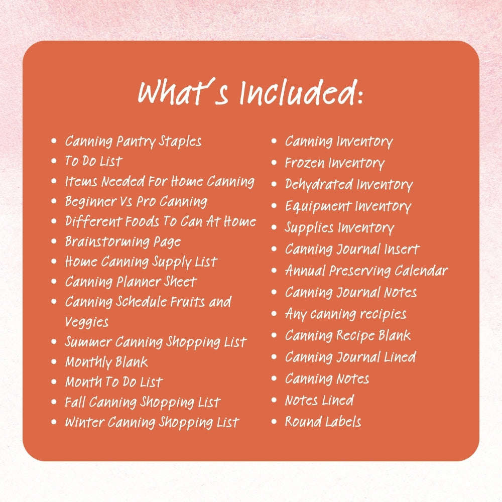 PLR Colorful Canning Planner | Editable Food Preservation Templates