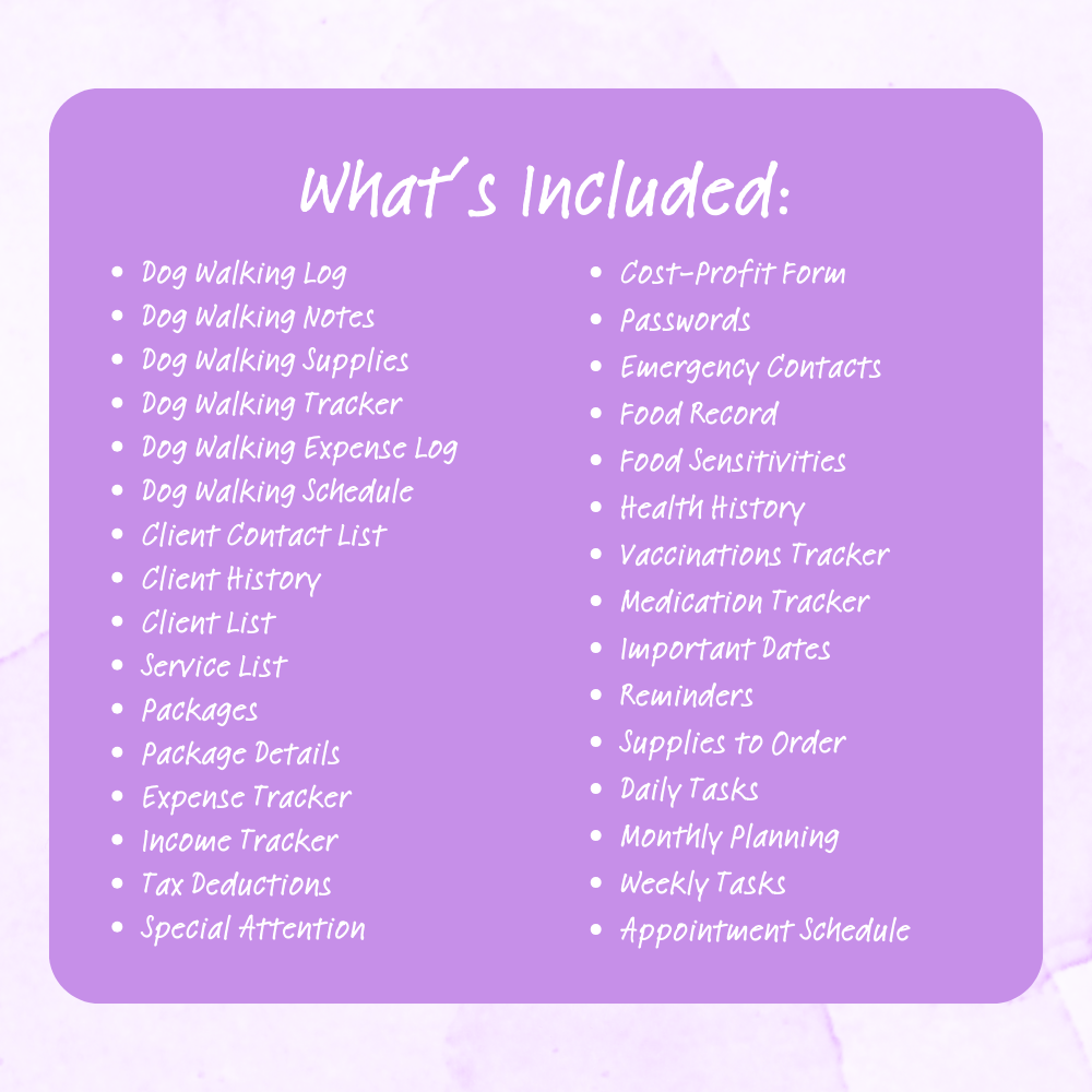 PLR Colorful Dog Walker Planner | Editable Pet Care Templates
