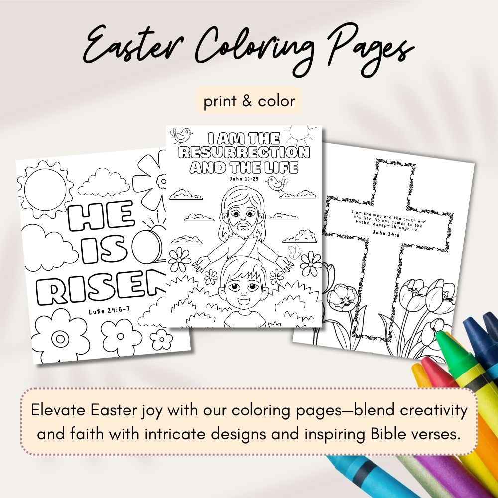 Easter Printable Set – Cards, Tags, Coloring & Wall Art