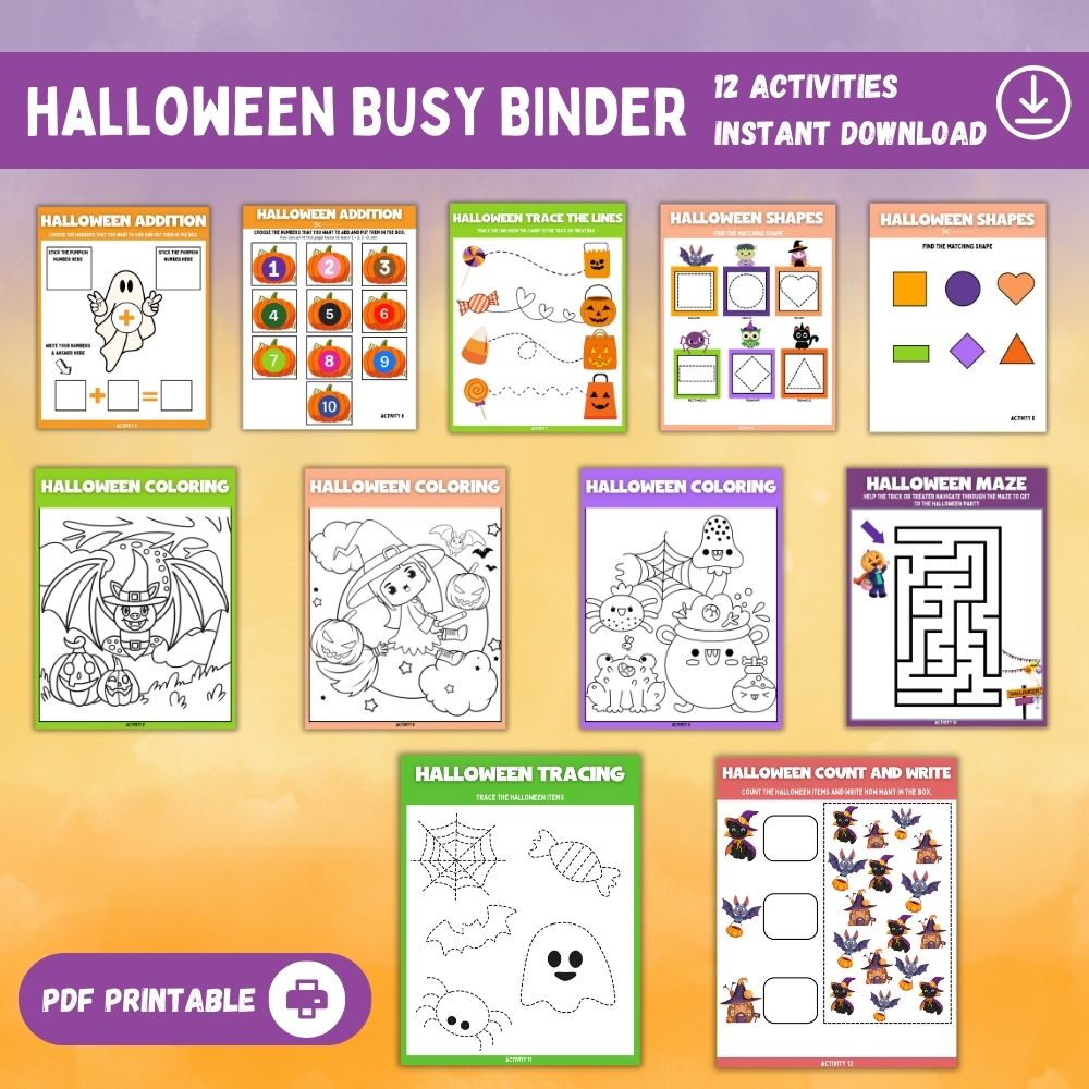 Build a Witch Halloween Busy Binder – 12 Fun Activities