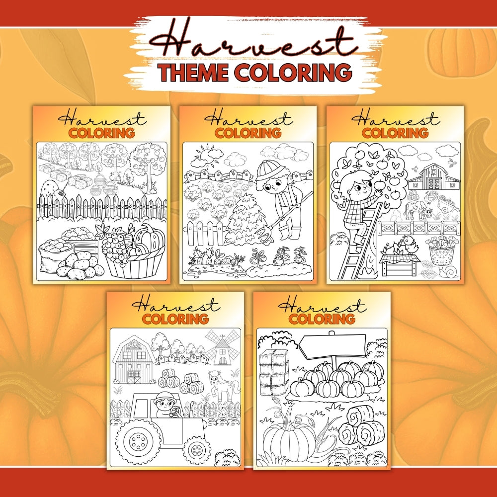 Printable Harvest Theme Bundle – 60 Fall Party Pages