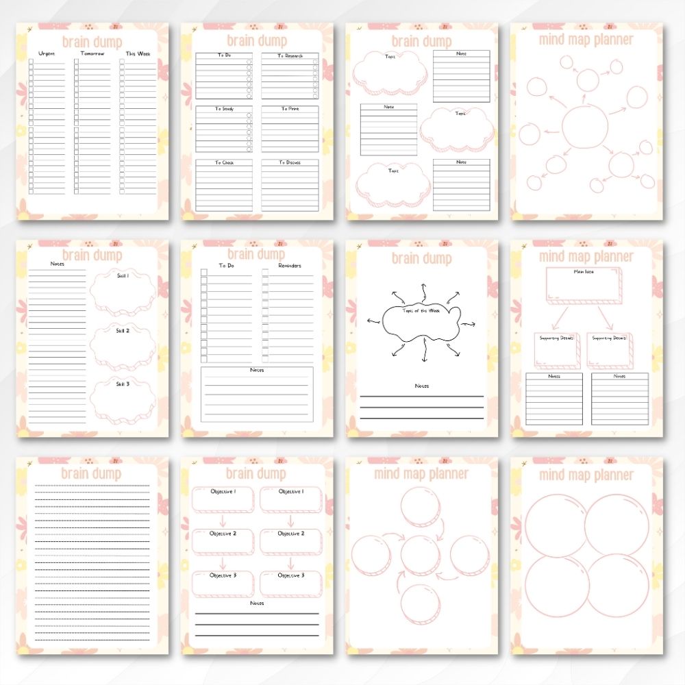 PLR Pastel Brain Dump Journal | Journals for organization | My Store
