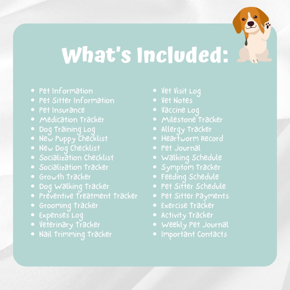PLR Dog Care Planner | Pastel Editable Pet Care Templates