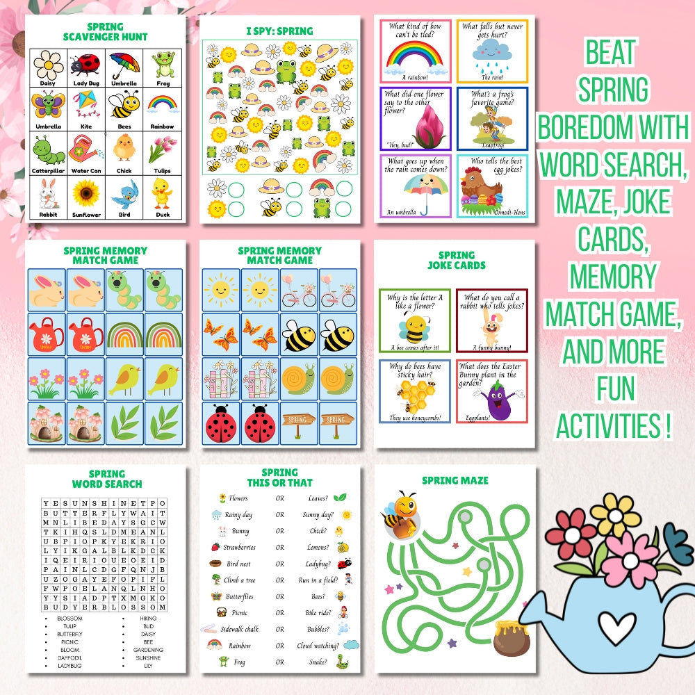 Spring Boredom Buster Pack – 31 Fun Printable Activities