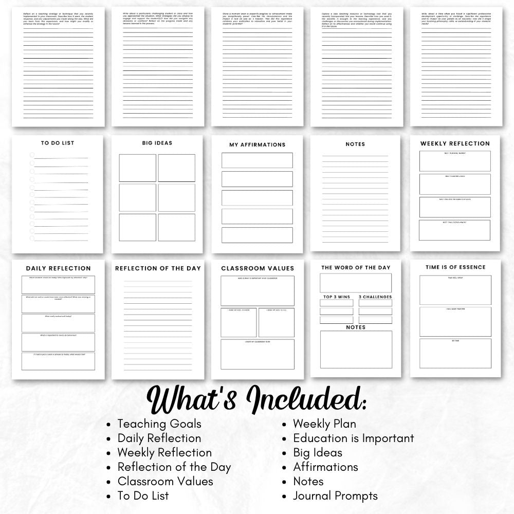 PLR Teacher Journal - Plain Design | Journals for teachers | My Store