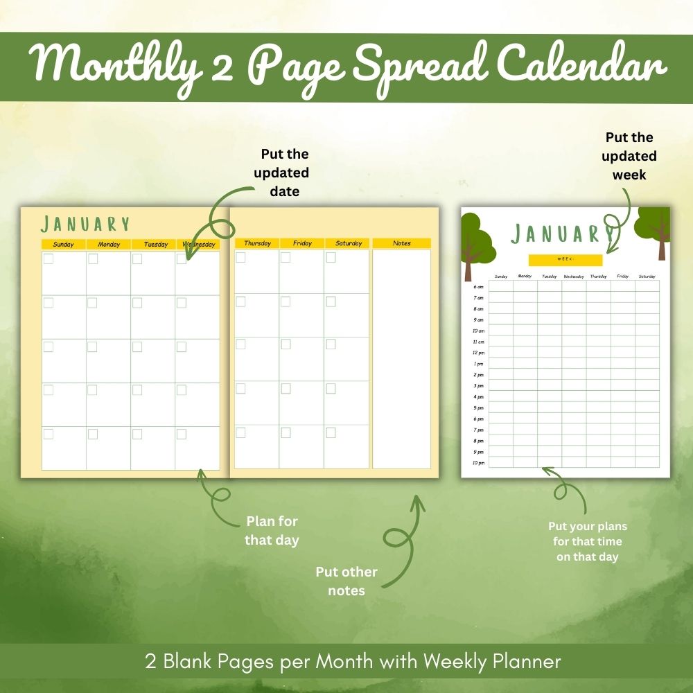 Brain Dump Journal – 67 Pages Tree Design PLR