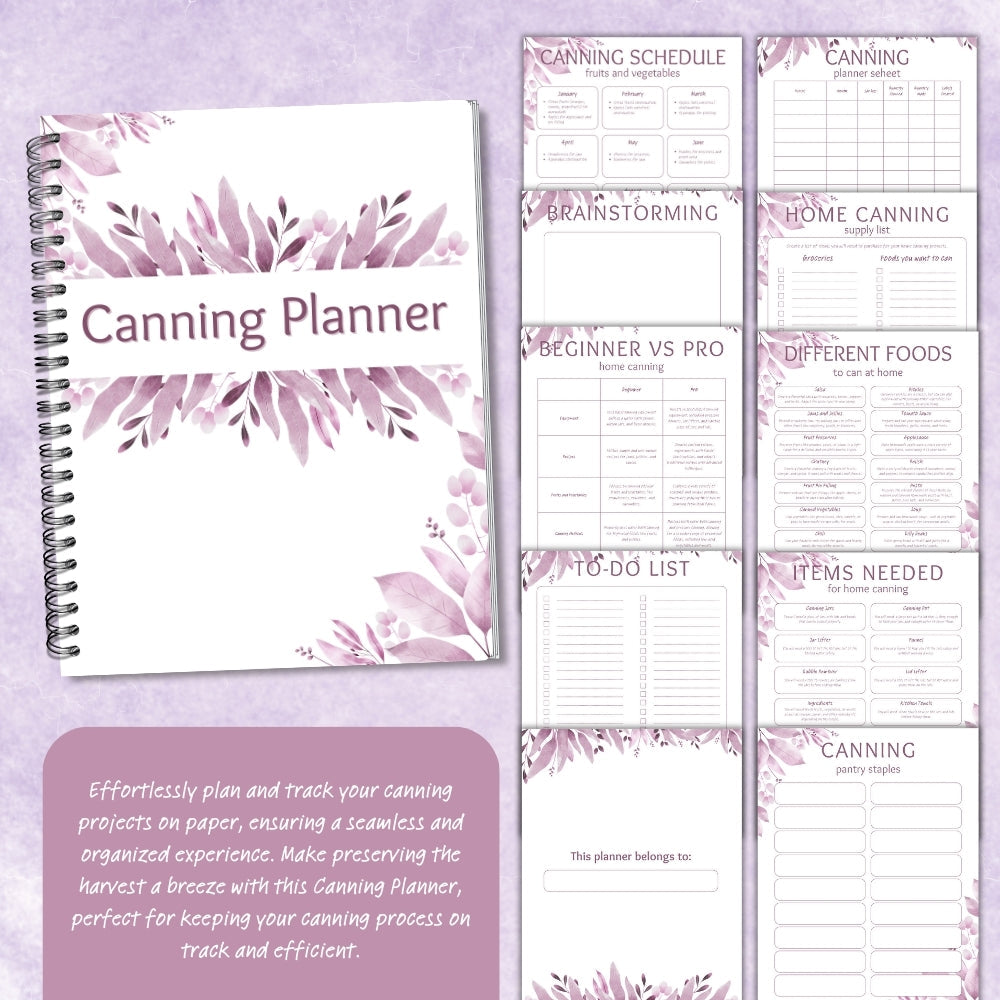 Purple Canning Planner – Organize, Track & Preserve with Style