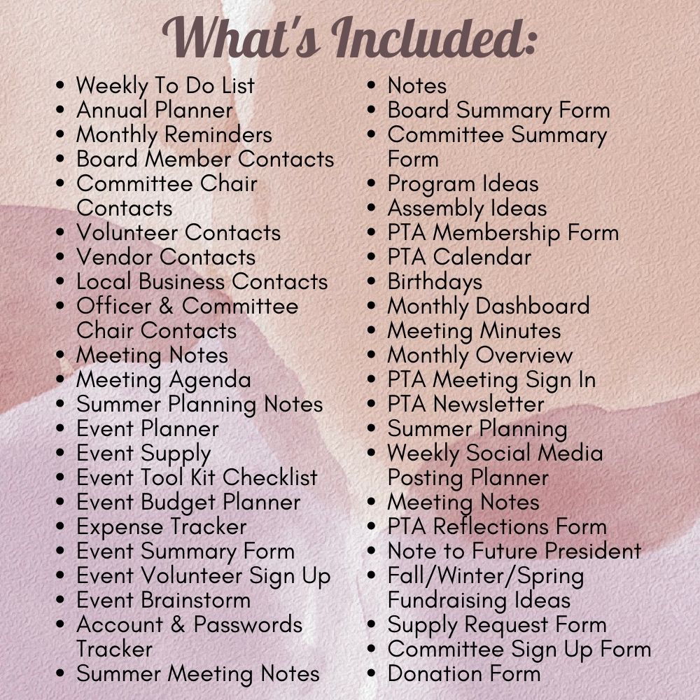 PTA Leader Planner in Rosy Brown | Organize Meetings & School Goals