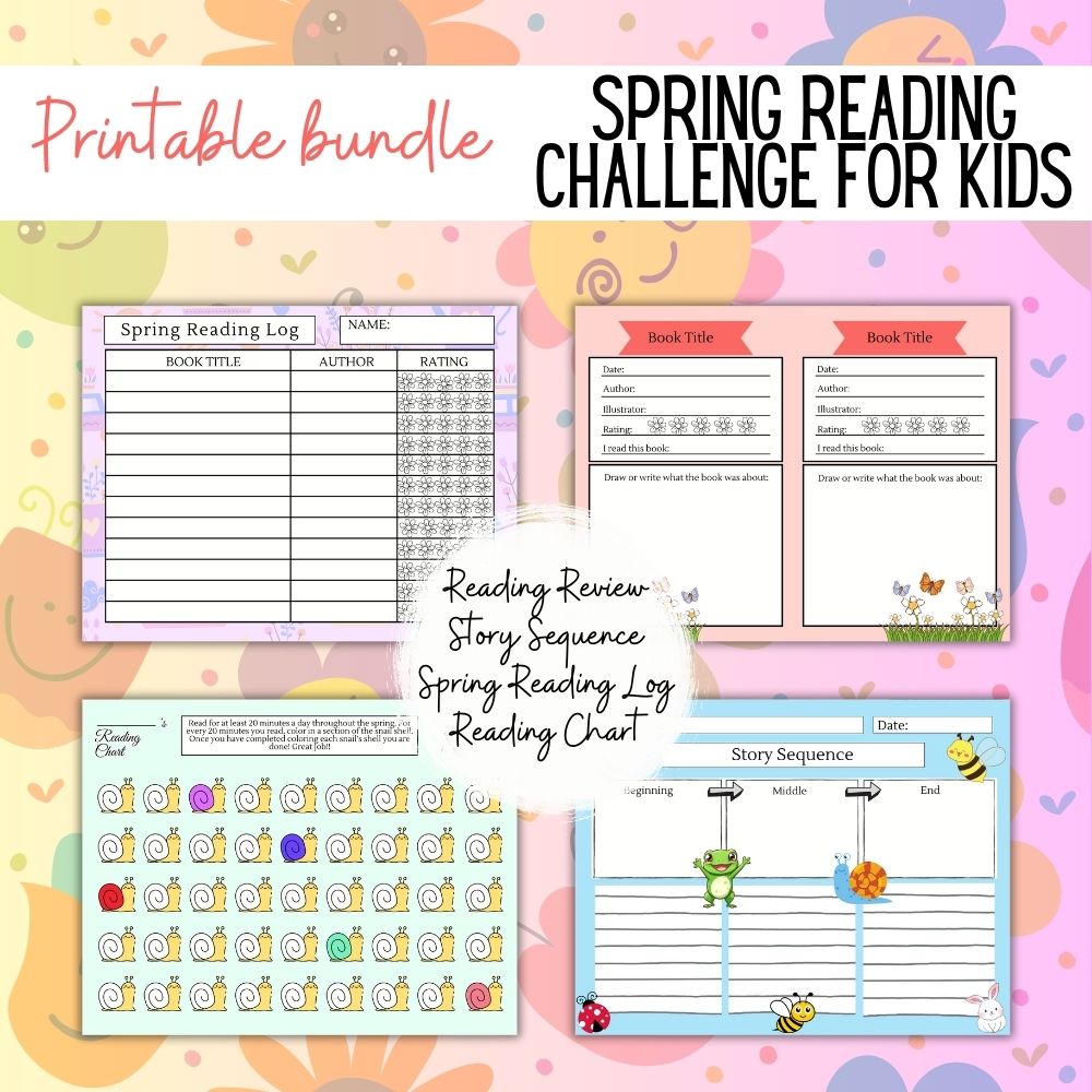 Spring Break Reading Challenge – 13 Page Kids Printable