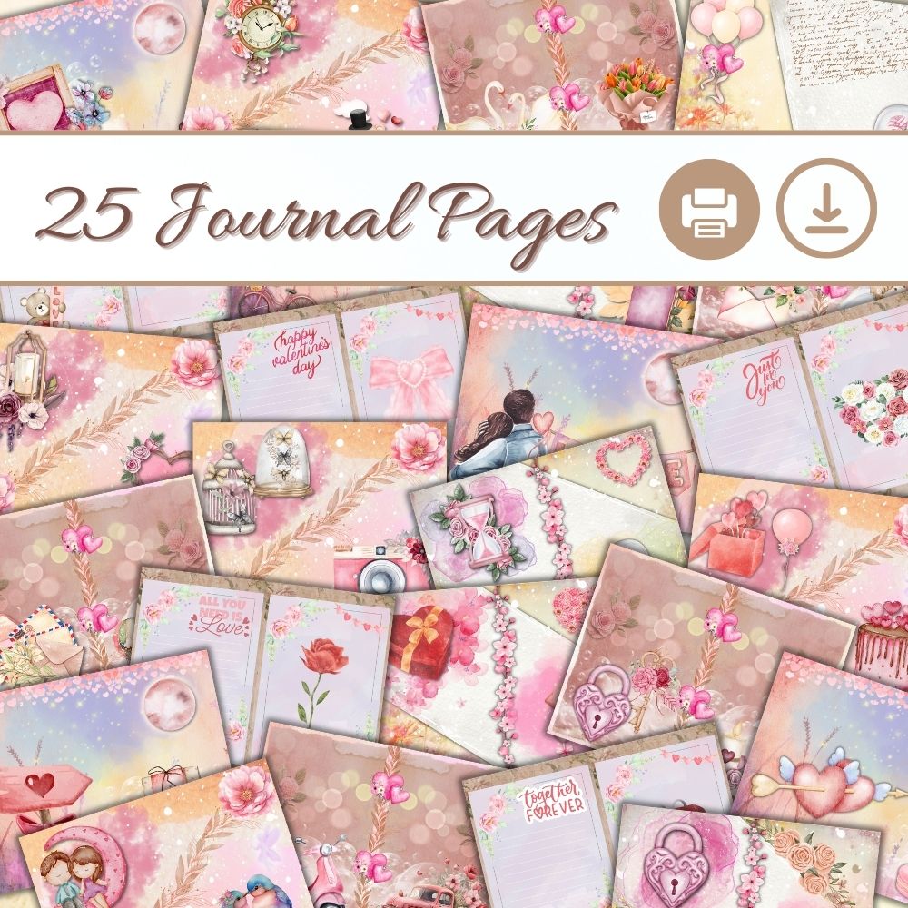 PLR Valentine Junk Journal | Journals for Valentine’s Day | My Store