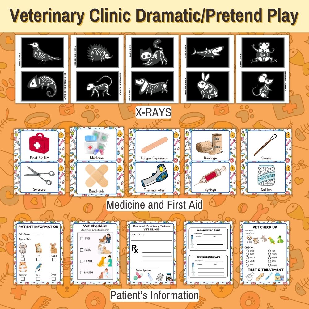 Veterinary Clinic Pretend Play Printables Set