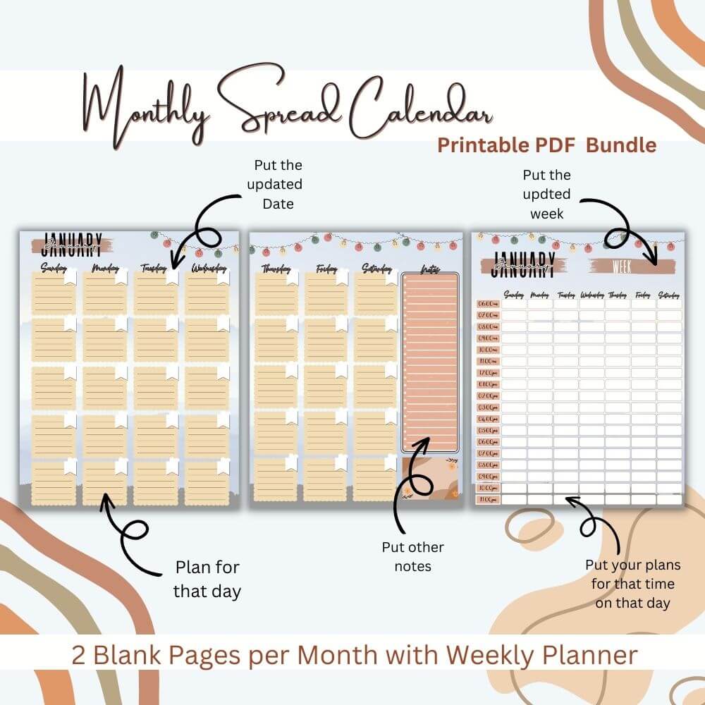Road Trip Planner in Blue and Tan