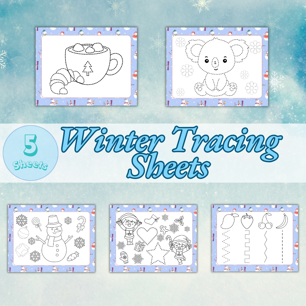 Winter Themed Tracing for Preschool